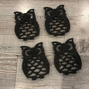 ❤️ Set of 4 Metal Owl Coasters
